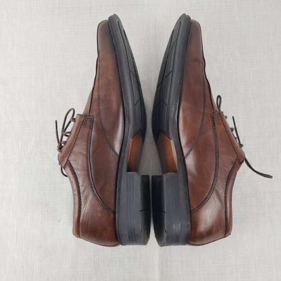 Johnston & Murphy Mens 13 Brown Leather Bicycle Toe Derby Lace Up Dress Shoes main image 10
